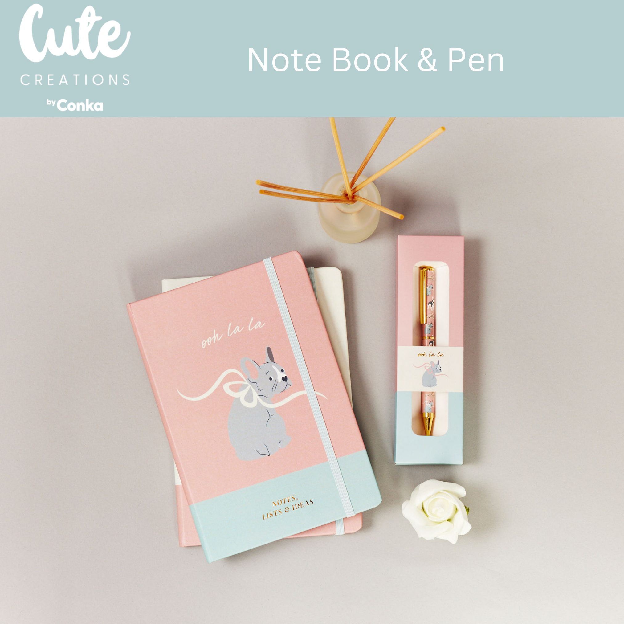 Paws 'n' Plan French Bulldog 7 Piece Stationery Gift Set