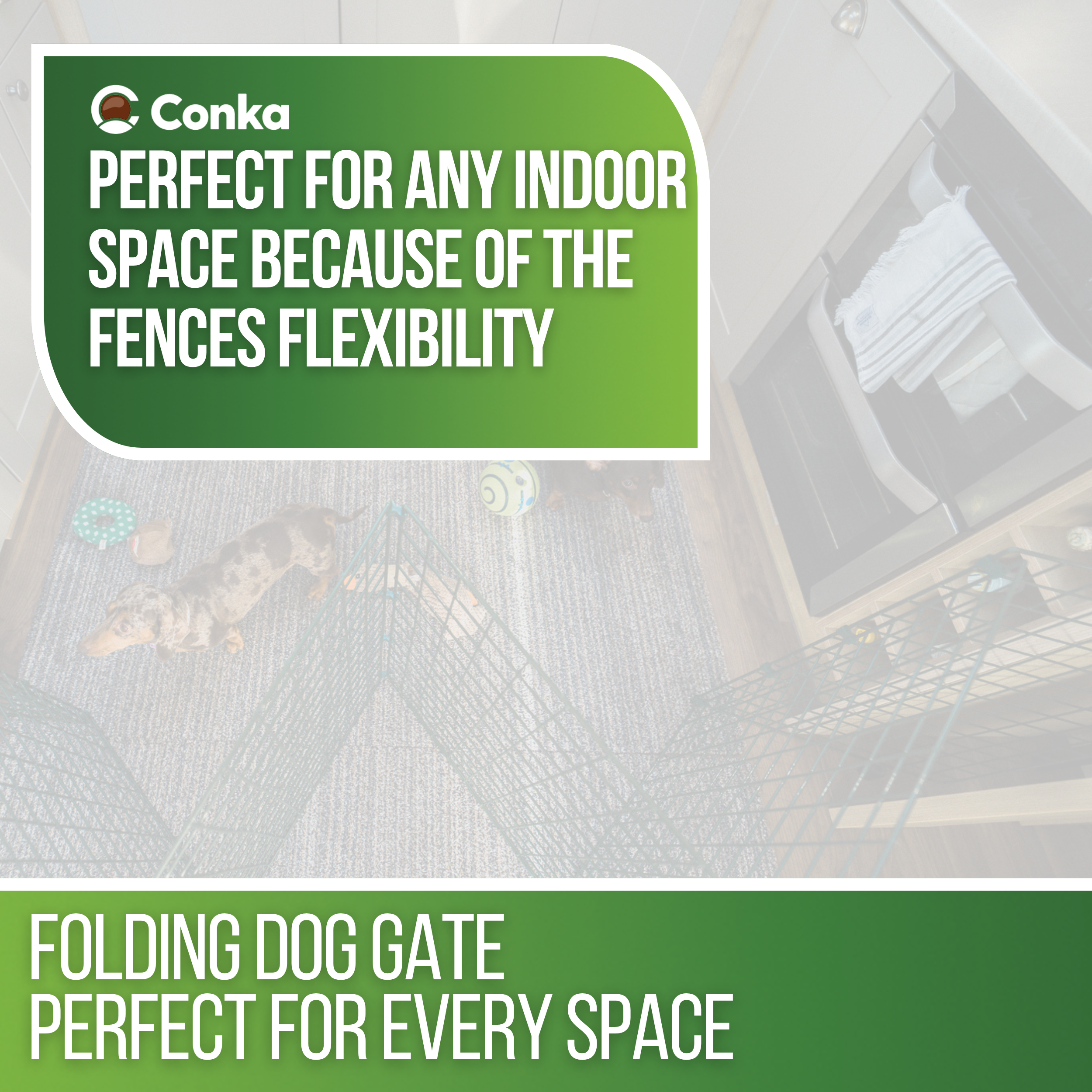 Freestanding Indoor Dog Barrier 1m High (100mm x 125mm Mesh)