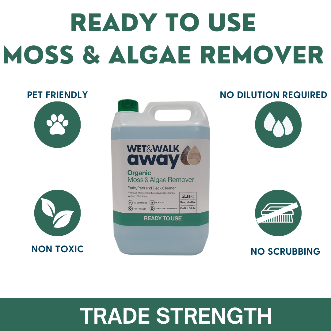 READY TO USE Wet & Walk Away Organic Moss & Algae Remover 5Ltr