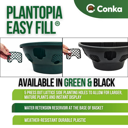 Plantopia/Easy Fill® Wall Basket Black or Green