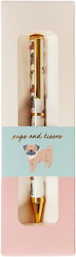 Pug Dog Pen - Premium Black Writing Pen with Adorable Pug Design