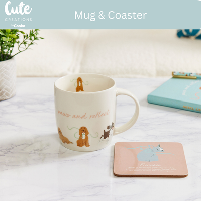 Spaniel 'Warm Soles & Goals' Gift Set - Socks, Large Candle, Coaster, Mug, Pen, Keyring