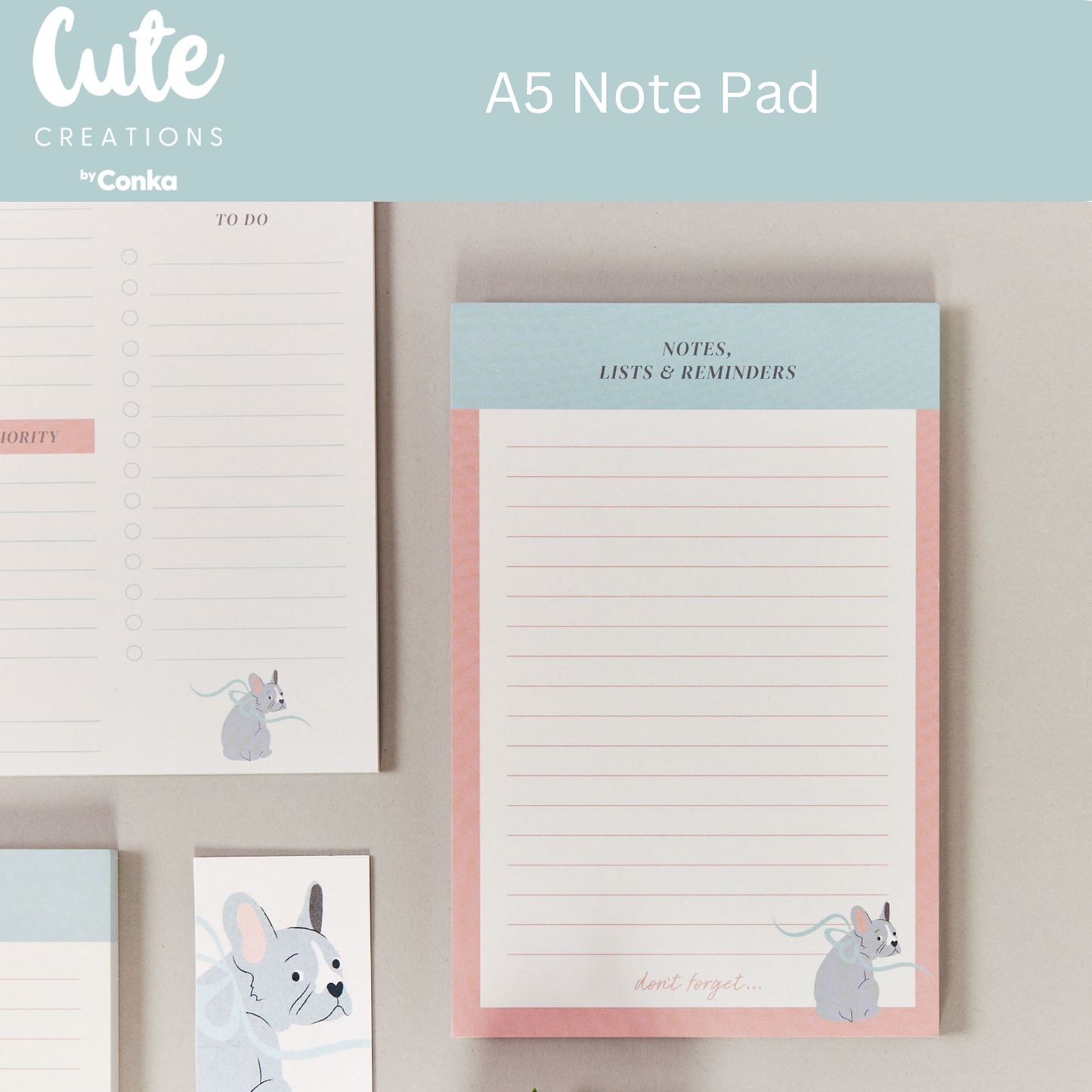 Paws 'n' Plan French Bulldog 7 Piece Stationery Gift Set