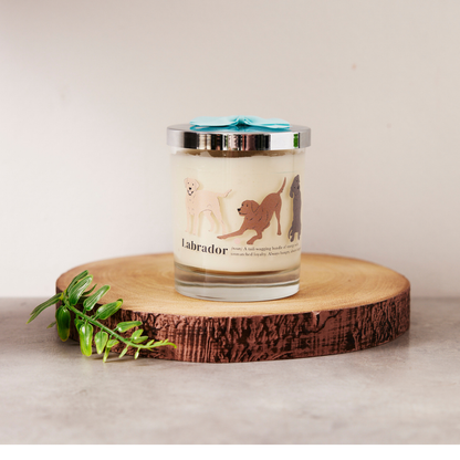 Labrador 'Relax & Paws' Blanket & Candle Gift Set