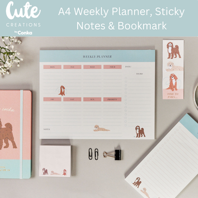 Cockapoo 'Paws 'n' Plan' 7 Piece Stationery Gift Set