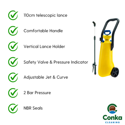 DiMartino 15Ltr Wheeled Pressure Pump Garden Sprayer