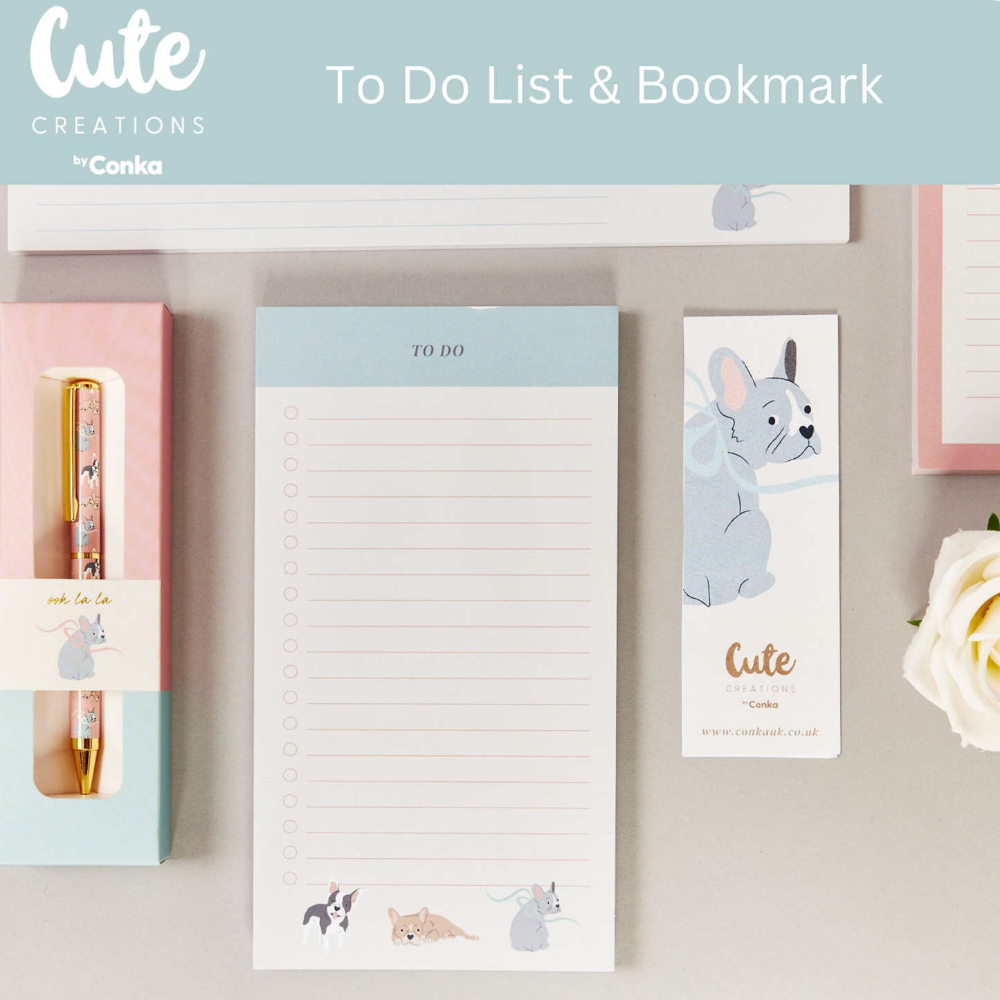 Paws 'n' Plan French Bulldog 7 Piece Stationery Gift Set