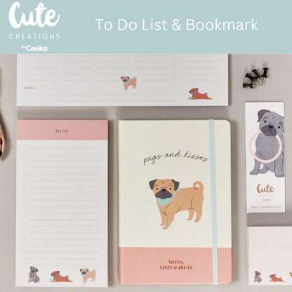 Paws 'n' Plan PUG Design 7 Piece Stationery Gift Set