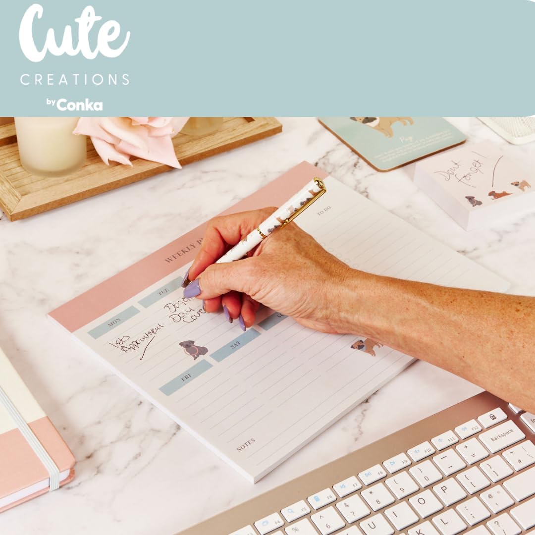 Pug Dog Pen - Premium Black Writing Pen with Adorable Pug Design