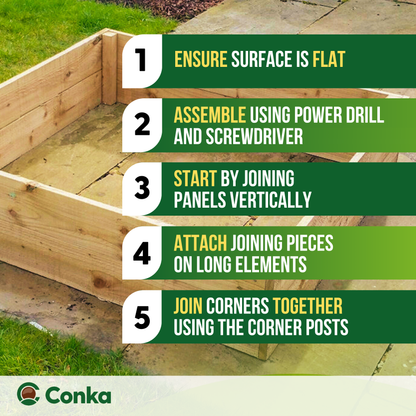 Wooden Garden Raised Grow Beds - FSC Treated Timber - Various Sizes