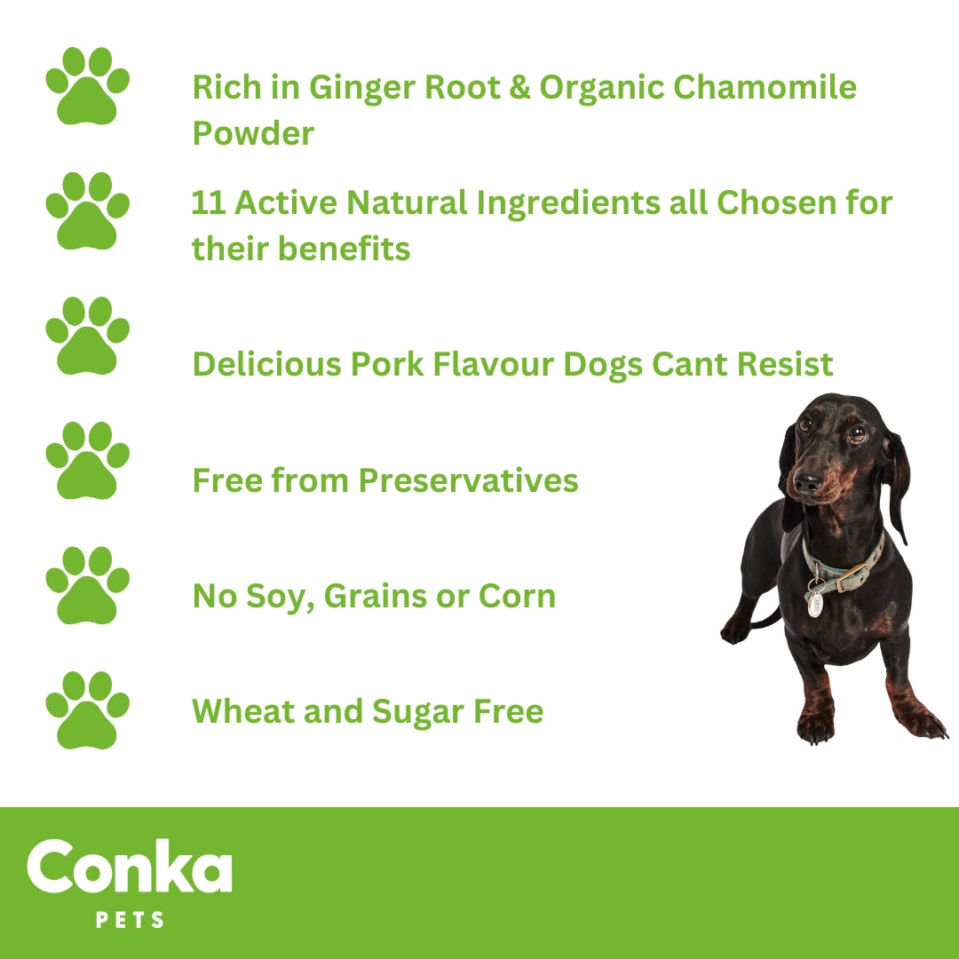 Conka Pets Calming Treats For Dogs (Pork Flavour) 120 Chews