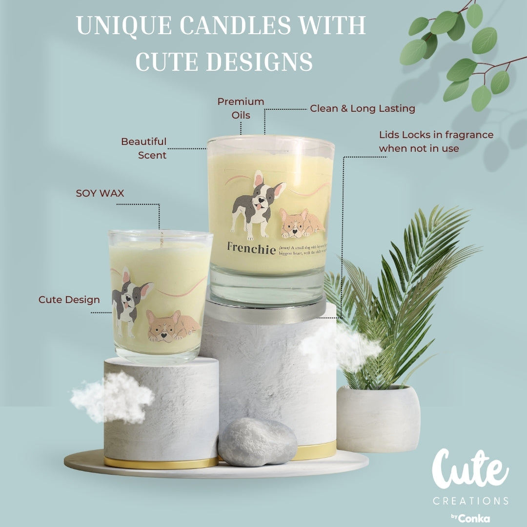 French Bulldog Luxury Candle with Lid comes in Gift Box