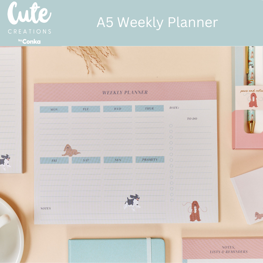 Paws 'n' Plan Spaniel Dog Lovers 7 Piece Stationery Gift Set