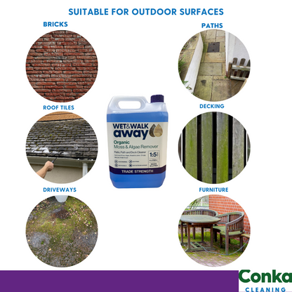 Wet & Walk Away Organic Moss & Algae Remover, Patio Cleaner, Mould, Lichen Remover Concentrate