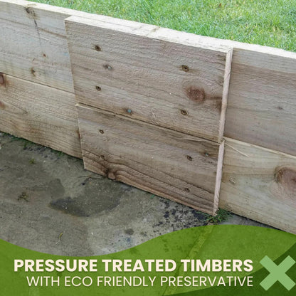 Wooden Garden Raised Grow Beds With Liner - FSC Treated Timber - Various Sizes
