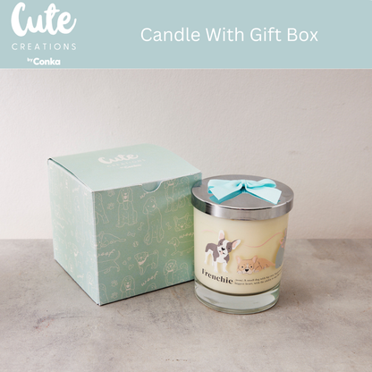 French Bulldog 'Relax & Paws' Blanket & Candle Gift Set