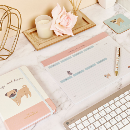 Paws 'n' Plan PUG Design 7 Piece Stationery Gift Set
