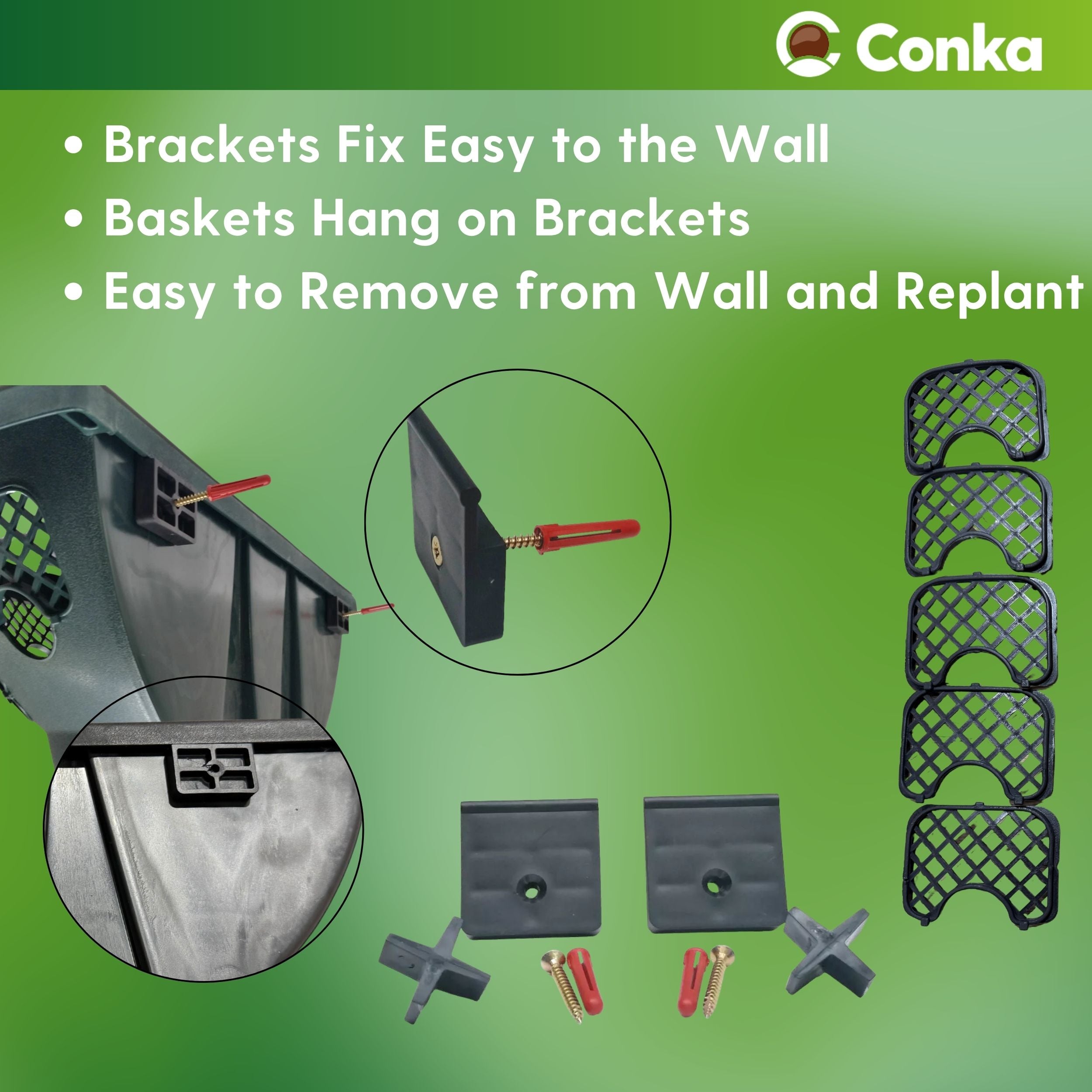 Plantopia/Easy Fill® Wall Basket Black or Green