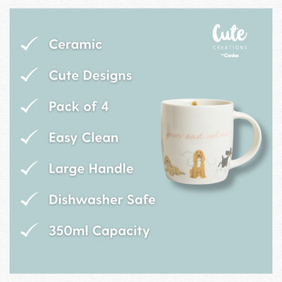 Set of 4 Cute Labrador Mugs