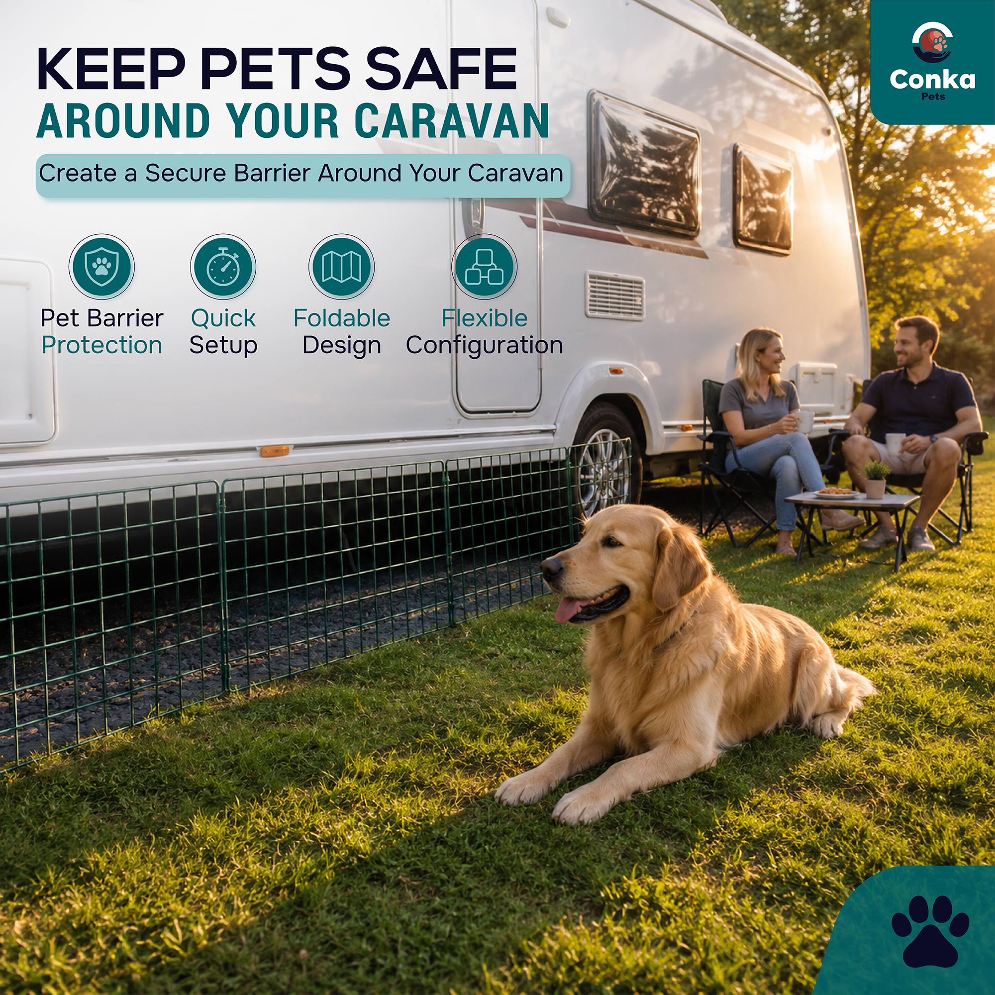 Caravan Skirt for Pets – Heavy Duty Caravan Pet Fence Barrier