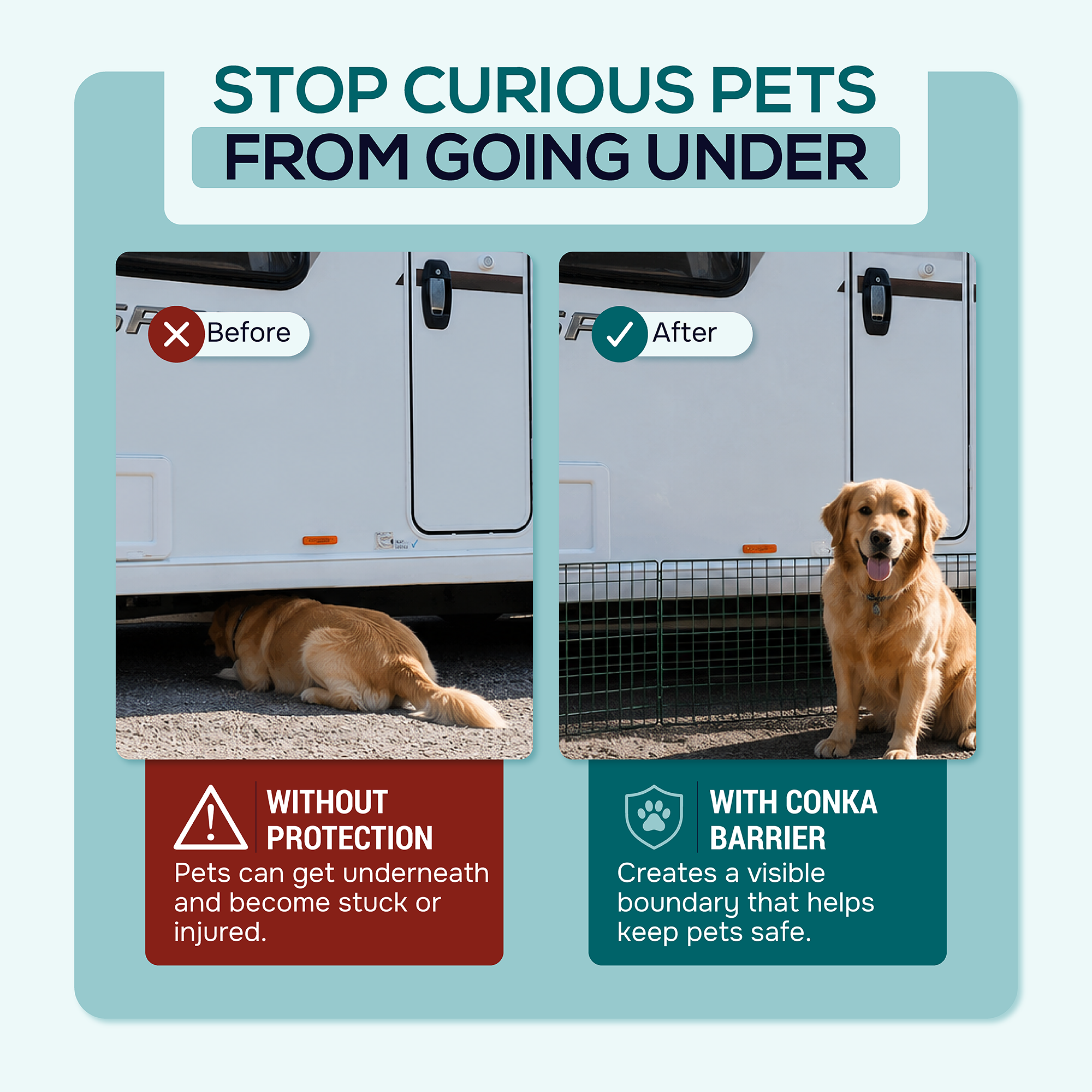 Caravan Skirt for Pets – Heavy Duty Caravan Pet Fence Barrier