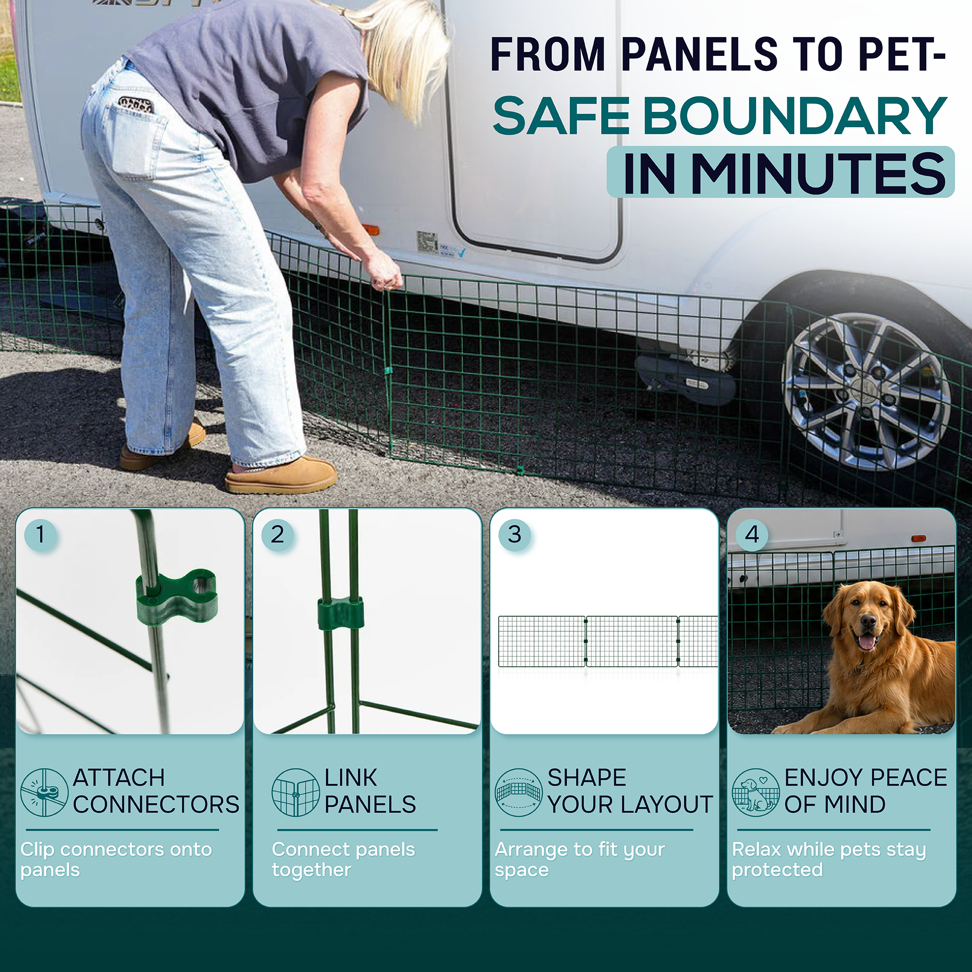 Caravan Skirt for Pets – Heavy Duty Caravan Pet Fence Barrier