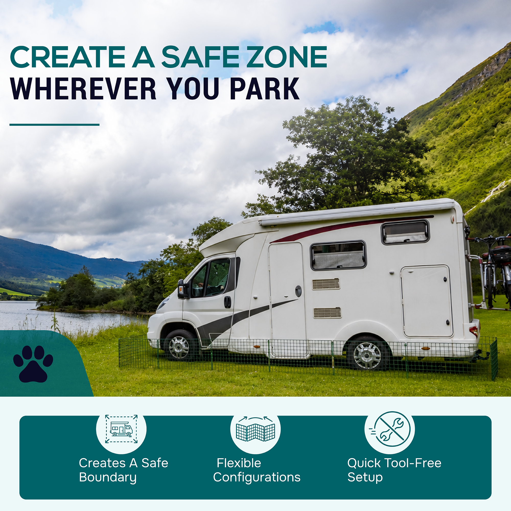 Caravan Skirt for Pets – Heavy Duty Caravan Pet Fence Barrier