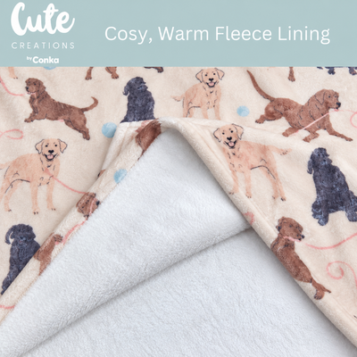 Luxury Labrador Print Oversized Sherpa Hoodie Blanket