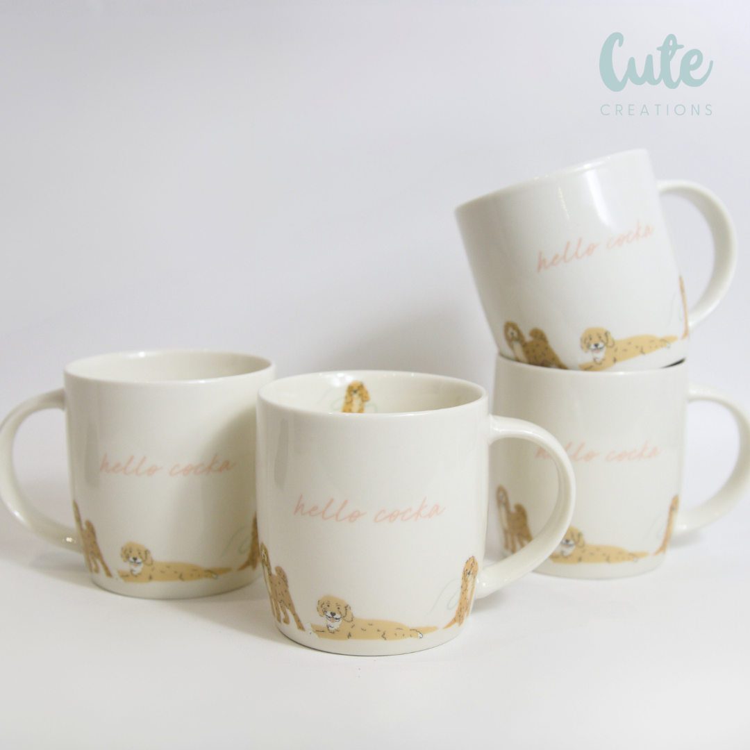 Set of 4 Cute Cockapoo Mugs