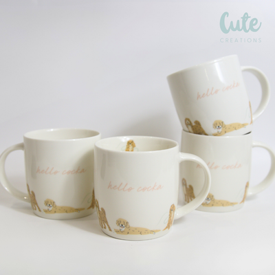 Set of 4 Cute Cockapoo Mugs