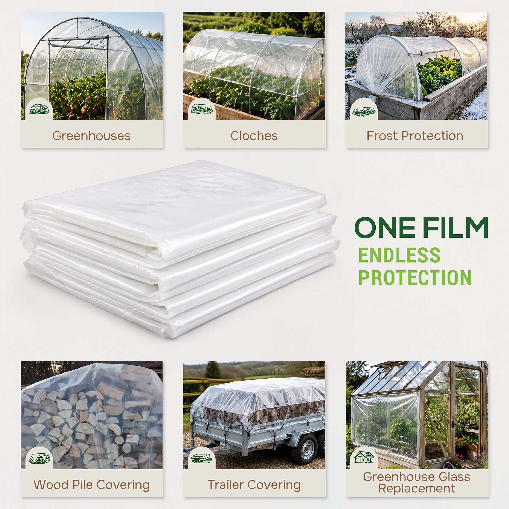 Heavy Duty UVI Plastic Sheeting Professional Garden Polythene