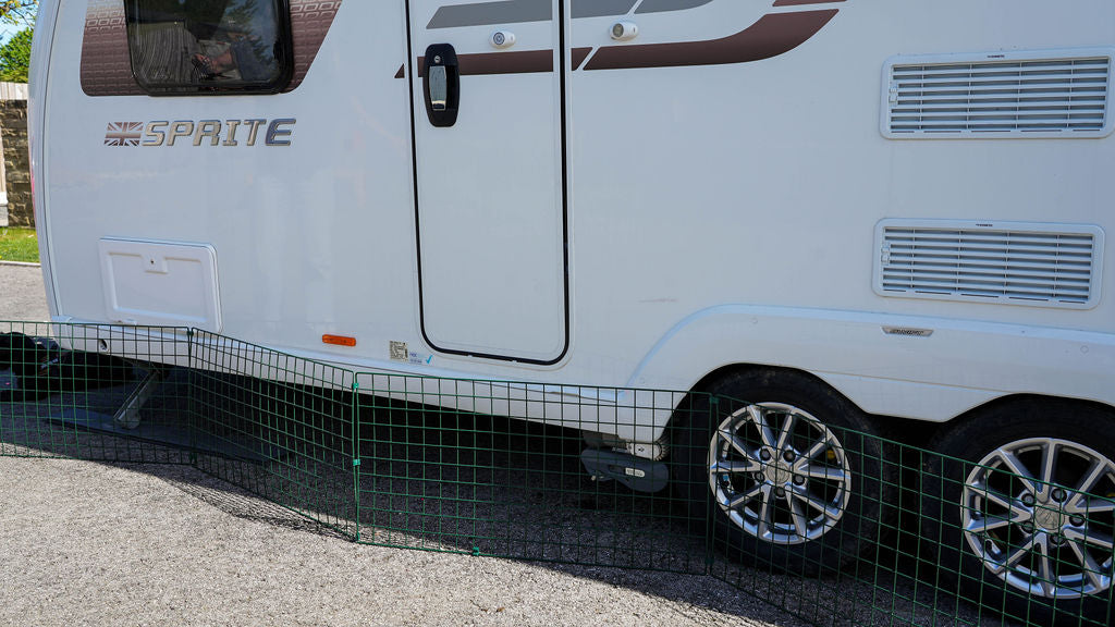 1m High Caravan, Motorhome, Tent, Pitch Dog Fencing - Standard Mesh (100mm x 125mm)