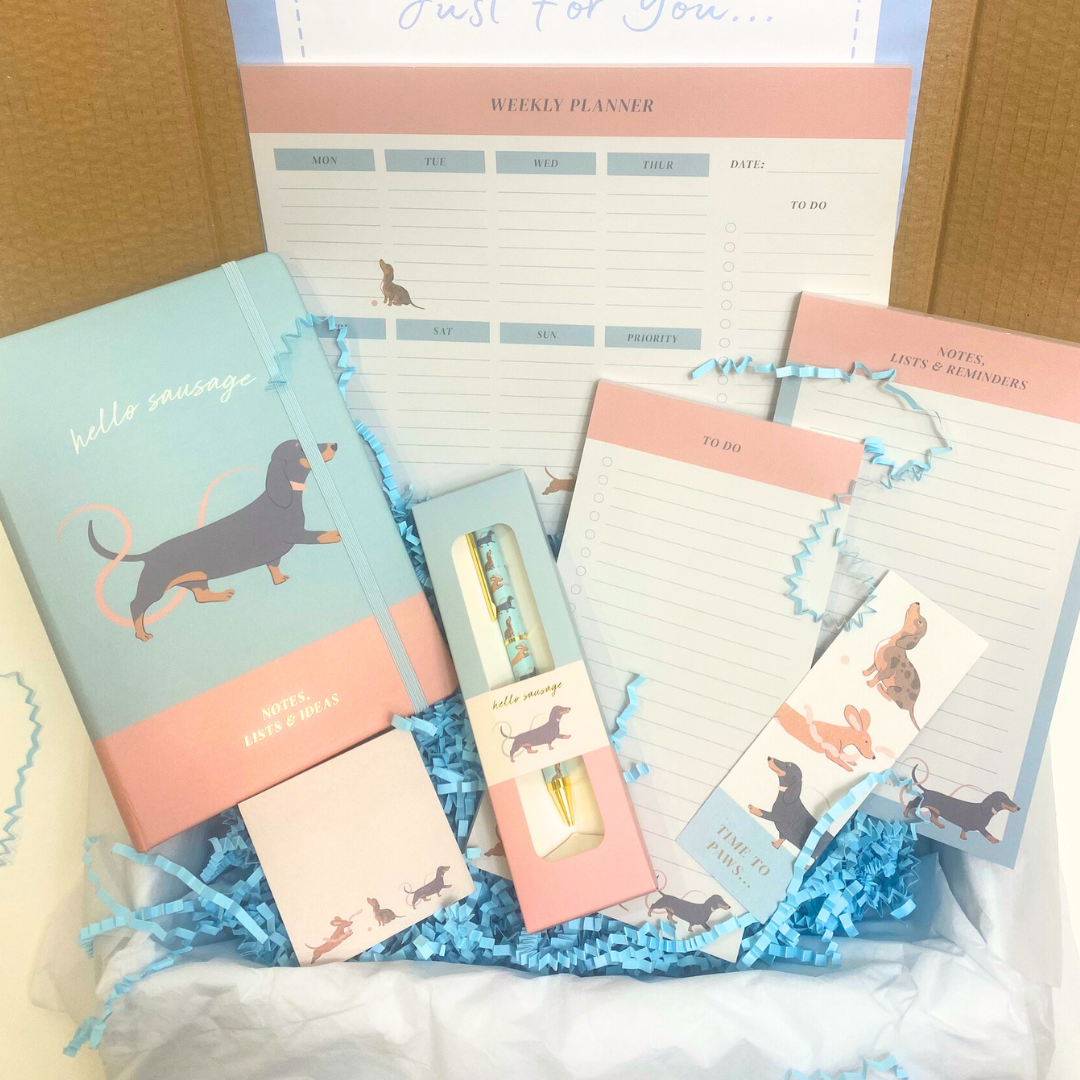 Paws 'n' Plan Dachshund Dog Lovers 7 Piece Stationery Gift Set
