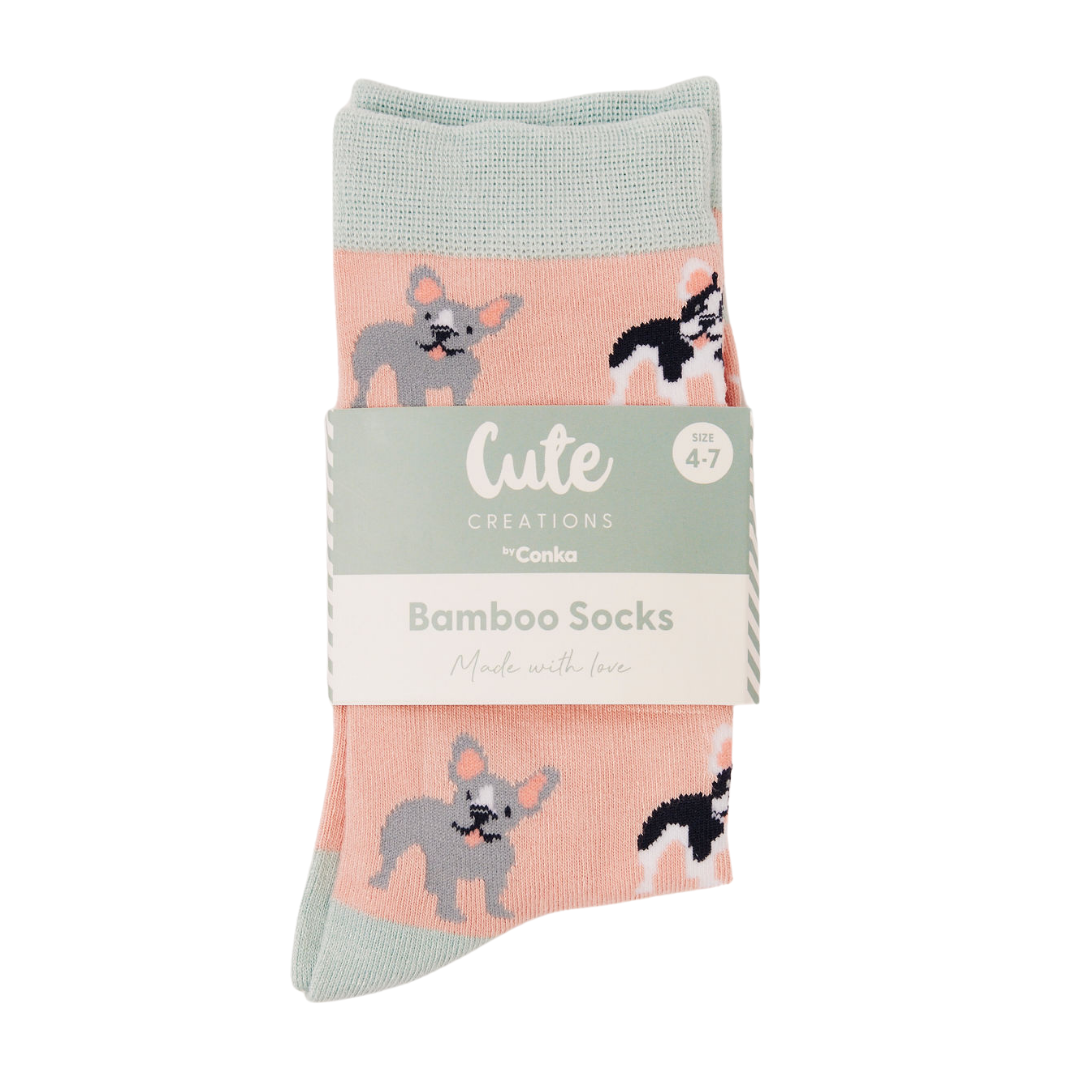 Bamboo Socks with French Bulldog Dog Design