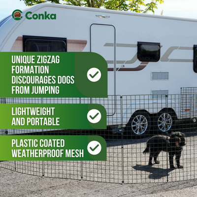 75cm High - 50mm Mesh - Caravan, Motorhome, Tent, Pitch Dog Fencing
