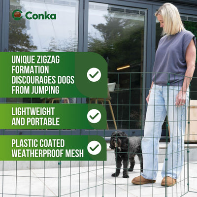 Folding Dog Fence 1m High – Standard 100 x 125mm Mesh – Portable Garden Panels