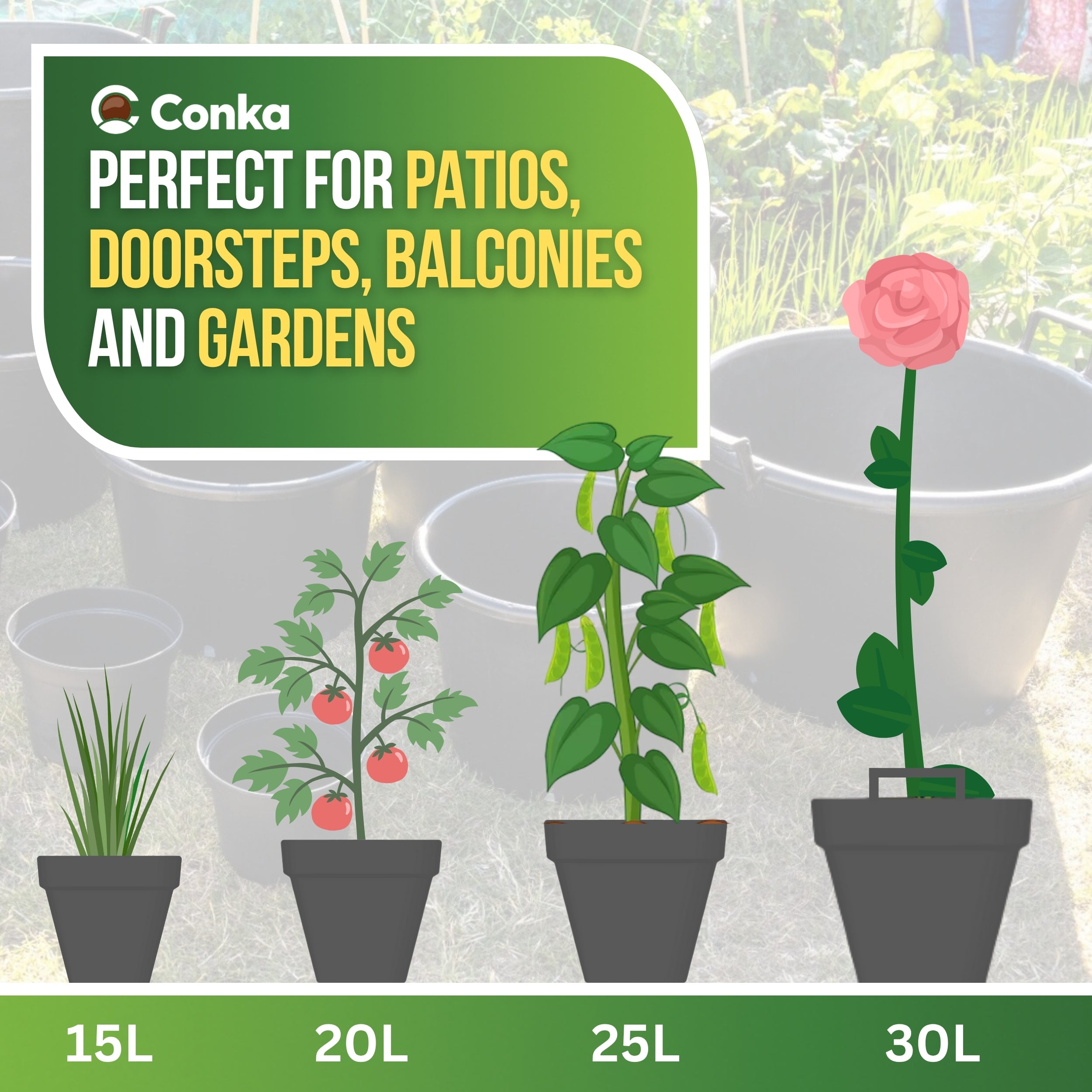 30 Litre Large Heavy Duty Pots with Handles