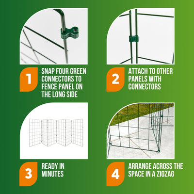 Folding Dog Fence 1m High – Standard 100 x 125mm Mesh – Portable Garden Panels