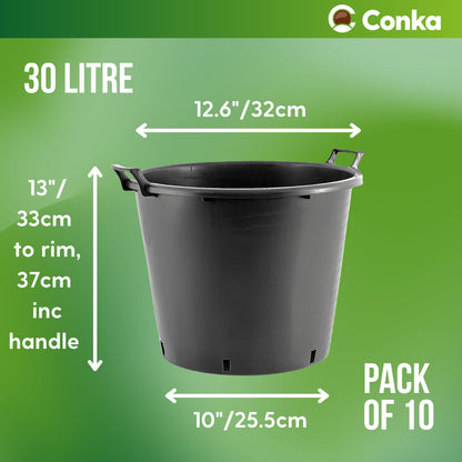 heavy duty plant pots with handles 30 Litre Large Heavy Duty Pots with Handles – Conka