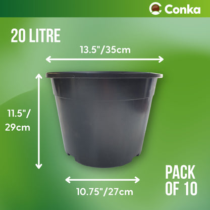 20 Litre (14" Diameter) Large Heavy Duty Pots