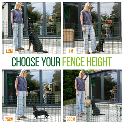 Folding Dog Fence - 60cm High (50mm x 50mm Mesh) Ideal for Puppy/Small Dogs