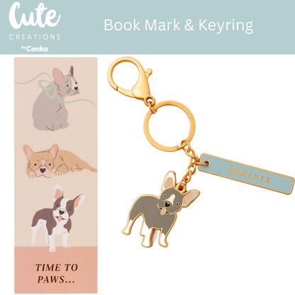 French Bulldog Toes & Trinkets Gift Set - Socks, Bookmark & Keyring