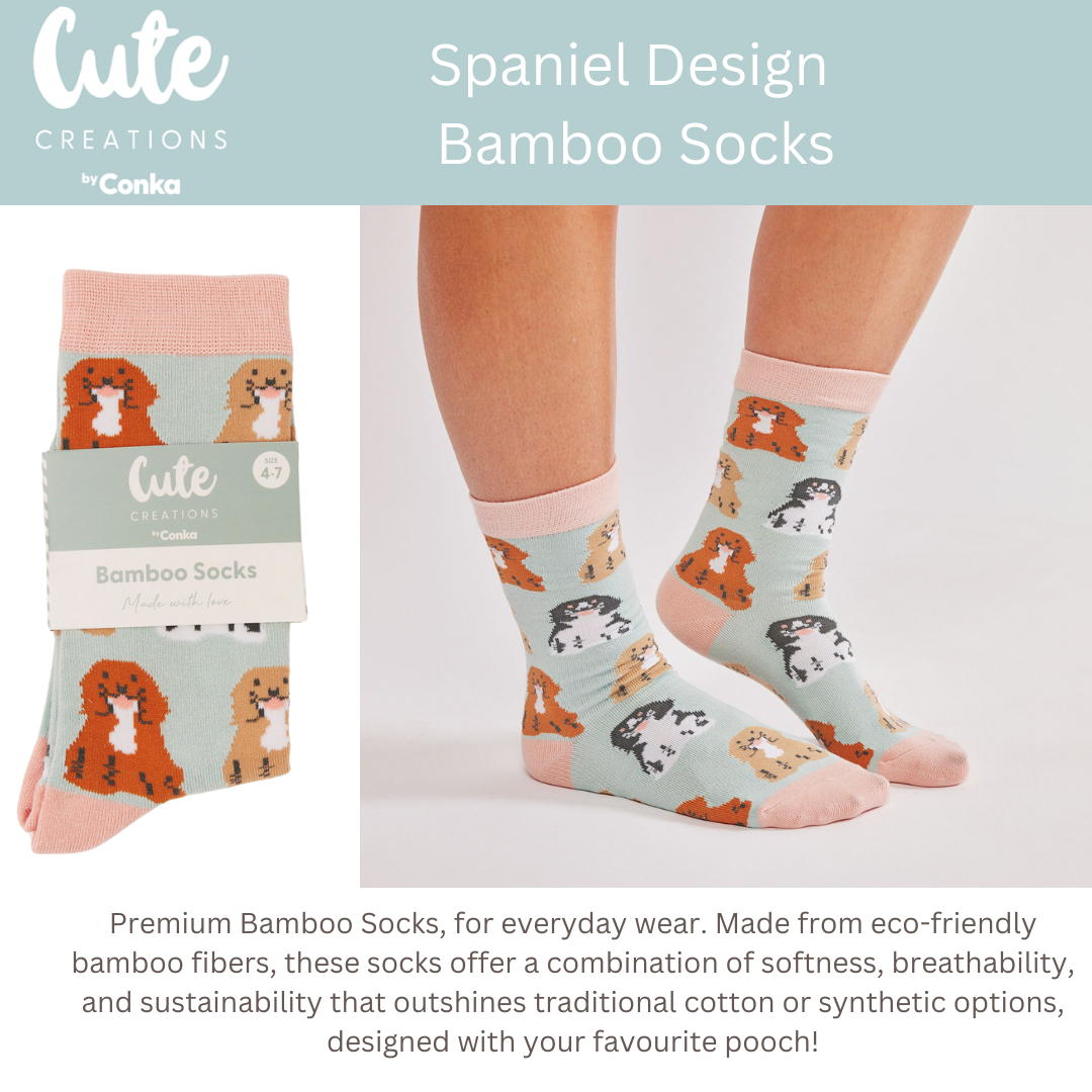 Spaniel Toes & Trinkets Gift Set - Socks, Bookmark & Keyring