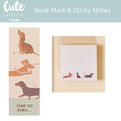 Dachshund Jot 'n' Journal Gift Set - Notebook, Pen, Sticky Notes, Bookmark