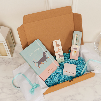 Dachshund Jot 'n' Journal Gift Set - Notebook, Pen, Sticky Notes, Bookmark