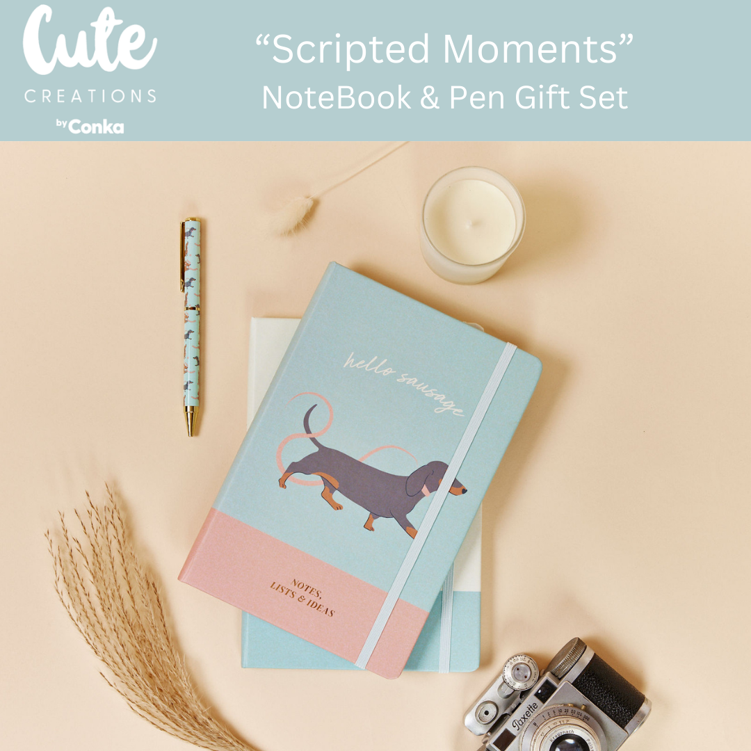 Dachshund 'Scripted Moments' Gift Set - Notebook & Pen