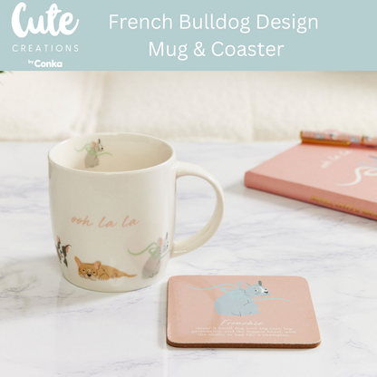 French Bulldog 'Brew & Do' Gift Set - Mug, Coaster, To Do List, Bookmark & Pen