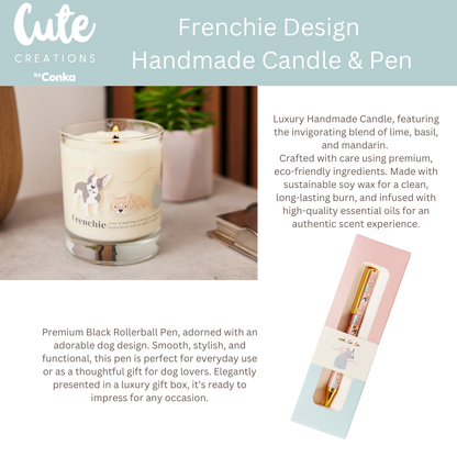 French Bulldog 'Warm Soles & Goals' Gift Set - Socks, Large Candle, Coaster, Mug, Pen, Keyring