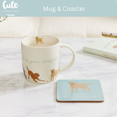 Labrador 'Warm Soles & Goals' Gift Set - Socks, Large Candle, Coaster, Mug, Pen, Keyring