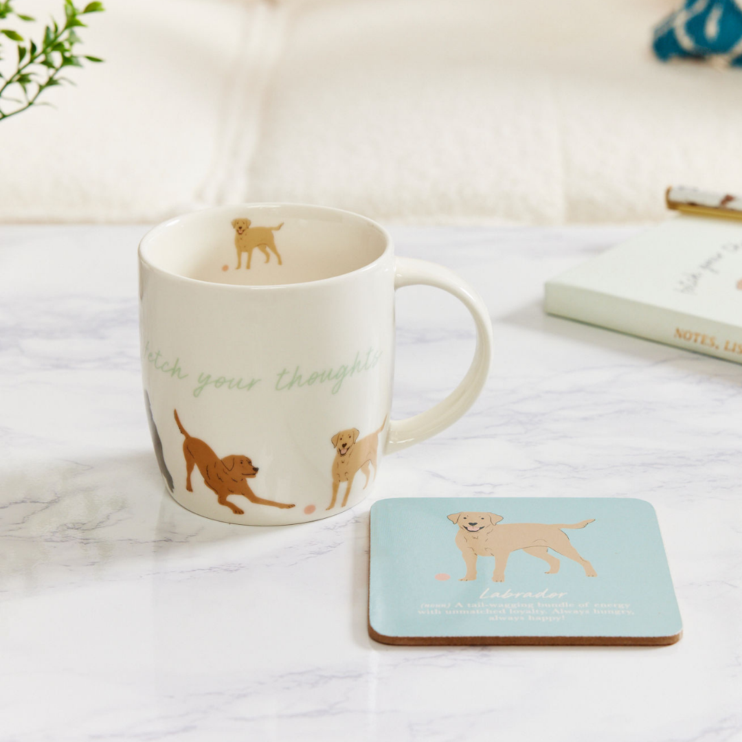Labrador 'Mindful Moments' Gift Set - Mug, Coaster, Notebook & Pen
